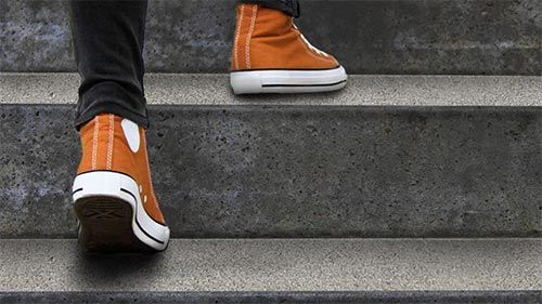 Walking on stairs with Silvagrip